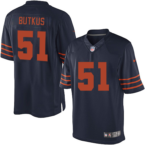 Men's Limited Dick Butkus Nike Jersey Navy Blue Alternate - #51 1940s Throwback NFL Chicago Bears